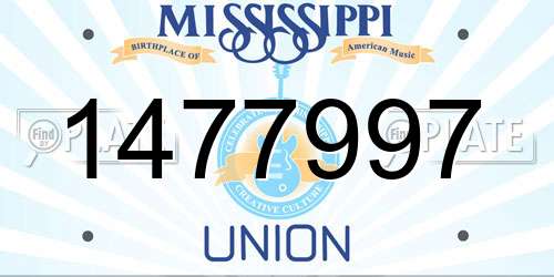 1477997 Mississippi License Plate