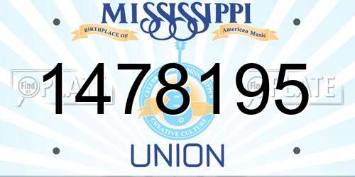 1478195 Mississippi License Plate