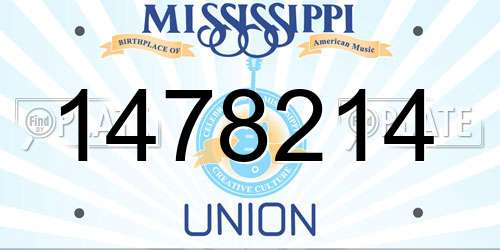 1478214 Mississippi License Plate