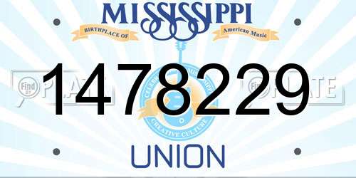 1478229 Mississippi License Plate