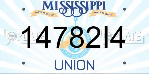 14782I4 Mississippi License Plate