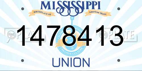 1478413 Mississippi License Plate