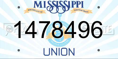 1478496 Mississippi License Plate