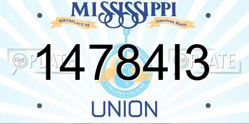 14784I3 Mississippi License Plate