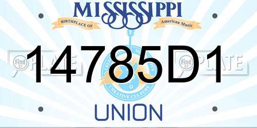 14785D1 Mississippi License Plate