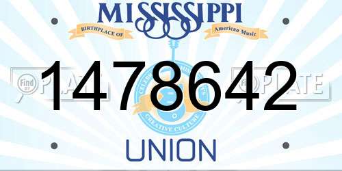 1478642 Mississippi License Plate