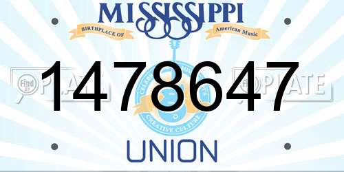 1478647 Mississippi License Plate