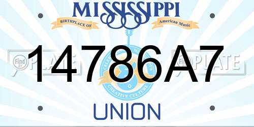 14786A7 Mississippi License Plate