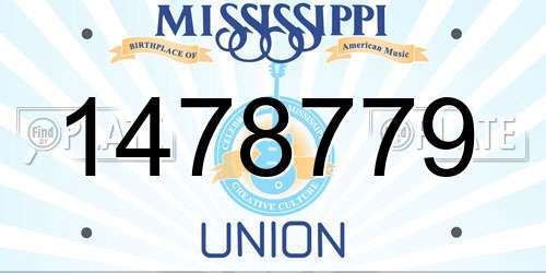 1478779 Mississippi License Plate