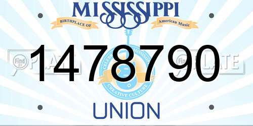 1478790 Mississippi License Plate