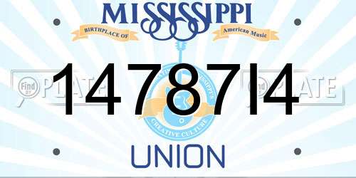 14787I4 Mississippi License Plate