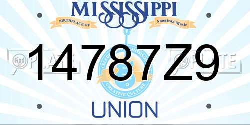 14787Z9 Mississippi License Plate