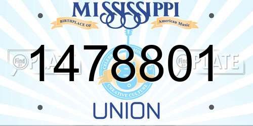 1478801 Mississippi License Plate