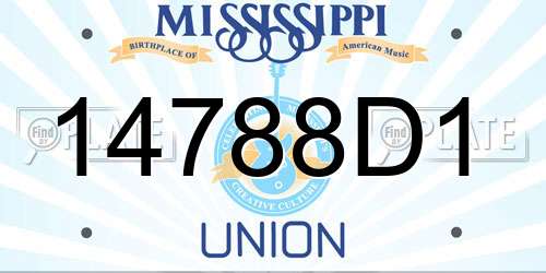 14788D1 Mississippi License Plate