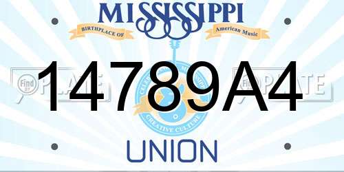 14789A4 Mississippi License Plate
