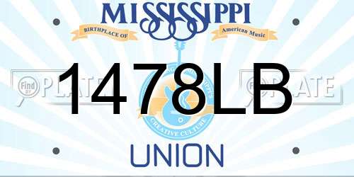 1478LB Mississippi License Plate