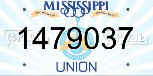 1479037 Mississippi License Plate