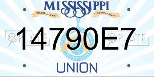 14790E7 Mississippi License Plate