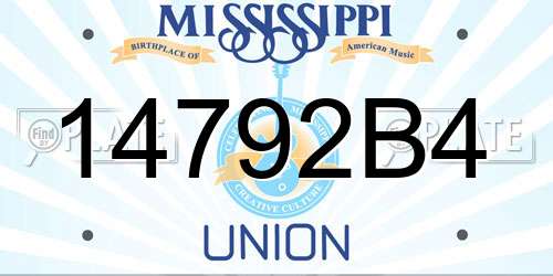 14792B4 Mississippi License Plate
