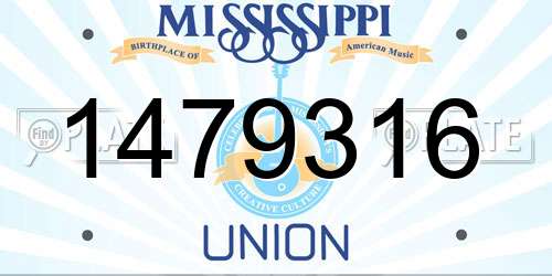 1479316 Mississippi License Plate