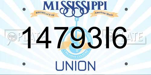 14793I6 Mississippi License Plate