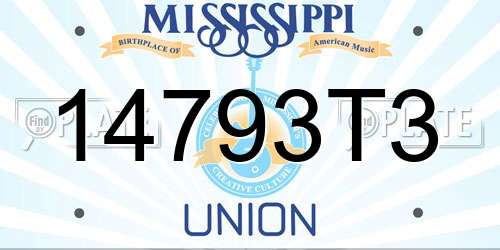 14793T3 Mississippi License Plate