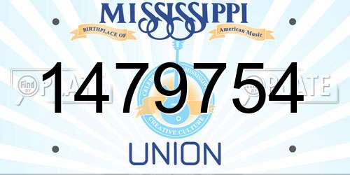 1479754 Mississippi License Plate