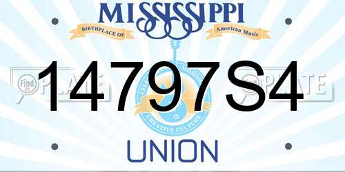 14797S4 Mississippi License Plate