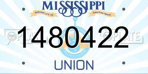 1480422 Mississippi License Plate