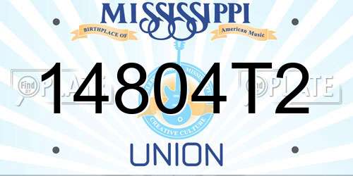 14804T2 Mississippi License Plate
