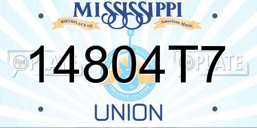 14804T7 Mississippi License Plate