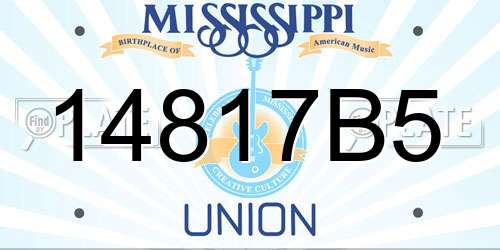 14817B5 Mississippi License Plate