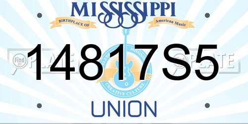 14817S5 Mississippi License Plate