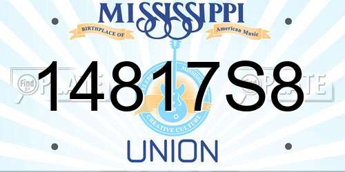 14817S8 Mississippi License Plate