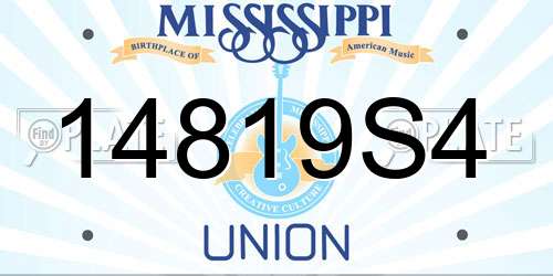 14819S4 Mississippi License Plate