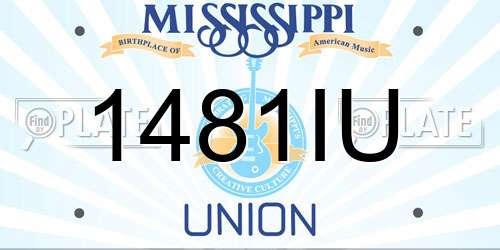 1481IU Mississippi License Plate