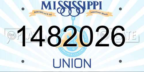 1482026 Mississippi License Plate