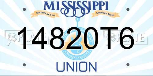 14820T6 Mississippi License Plate