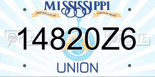 14820Z6 Mississippi License Plate