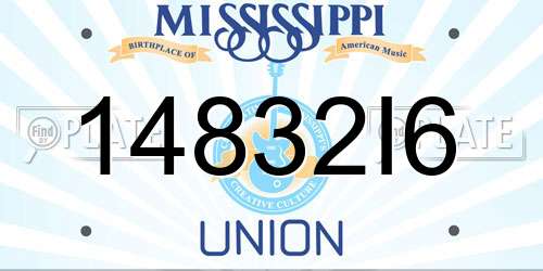 14832I6 Mississippi License Plate