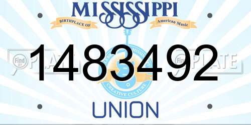 1483492 Mississippi License Plate