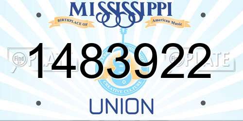 1483922 Mississippi License Plate