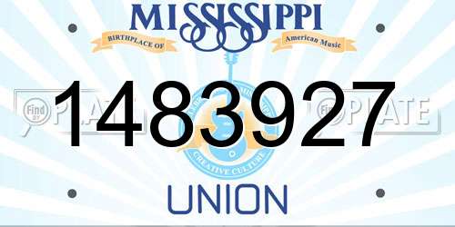 1483927 Mississippi License Plate