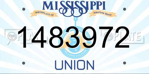 1483972 Mississippi License Plate