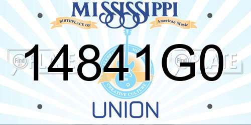 14841G0 Mississippi License Plate