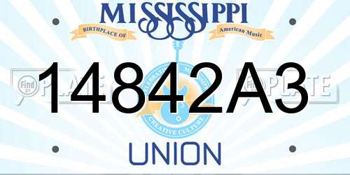14842A3 Mississippi License Plate