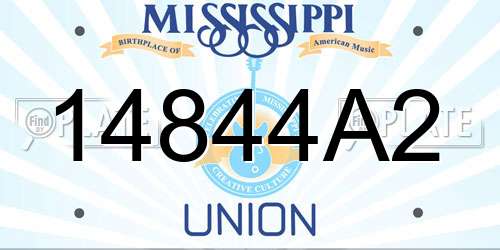 14844A2 Mississippi License Plate