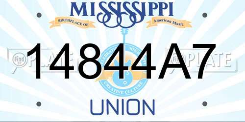 14844A7 Mississippi License Plate