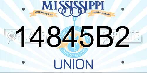 14845B2 Mississippi License Plate