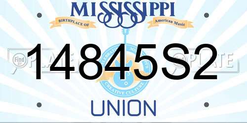 14845S2 Mississippi License Plate